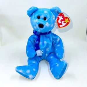 TY 1999 Holiday Teddy Beanie Babies NWT Always Stored in Case Tag Errors Bear